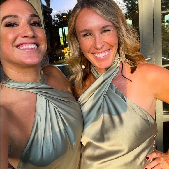 Show Me Your MuMu Green Halter Neck Backless Gown - Picture 7 of 10